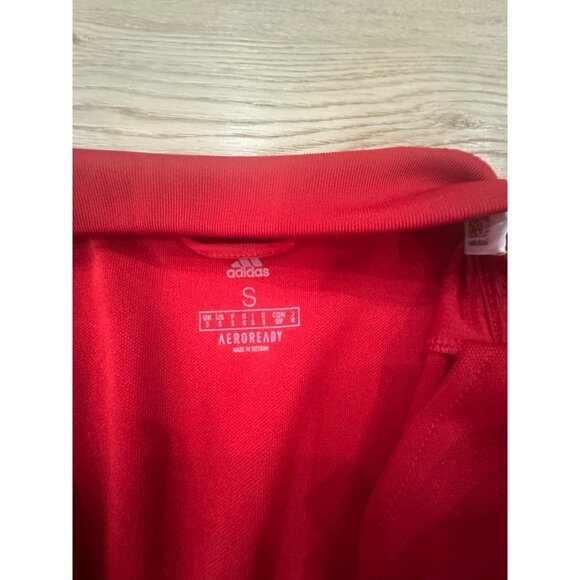 Adidas Red AEROREADY Mens Track Jacket S Size Full-Zip Lightweight Breathable De - Picture 7 of 8